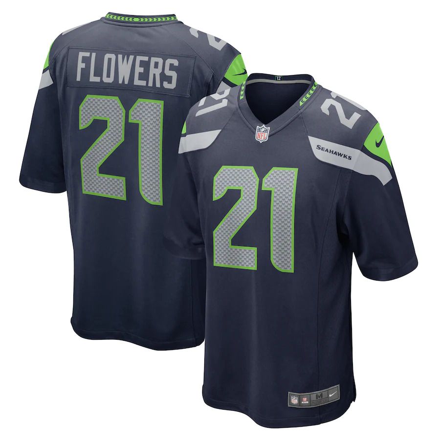 Men Seattle Seahawks #21 Tre Flowers Nike College Navy Game NFL Jersey